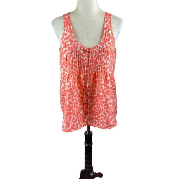 J. Crew Silk Peach And White Tank Top, Size S - Picture 1 of 5